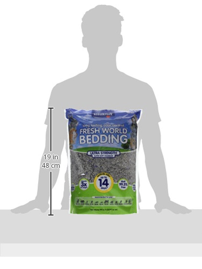 Vitakraft Fresh World Small Animal Bedding - Ultra Strength - Pet Bedding for Litter Boxes and Cages (16 L),Gray, 975 cu in - Image 3